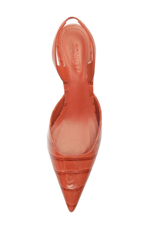 Shop Schutz Paola Mid Slingback Pointed Toe Pump In Sunset Ochre