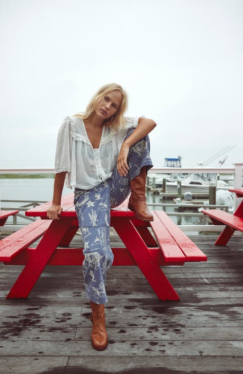 Shop Free People Seaside Pants In Indigo Combo - Rodeo