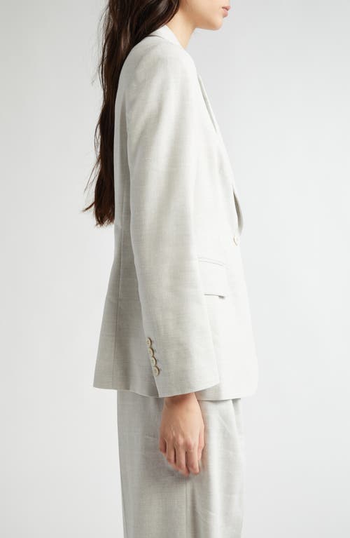 Eleventy One-button Linen & Wool Blazer In Light Melange Grey