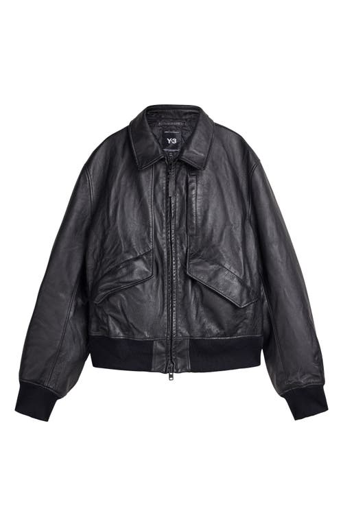 Adidas Originals Adidas Leather Bomber Jacket In Black