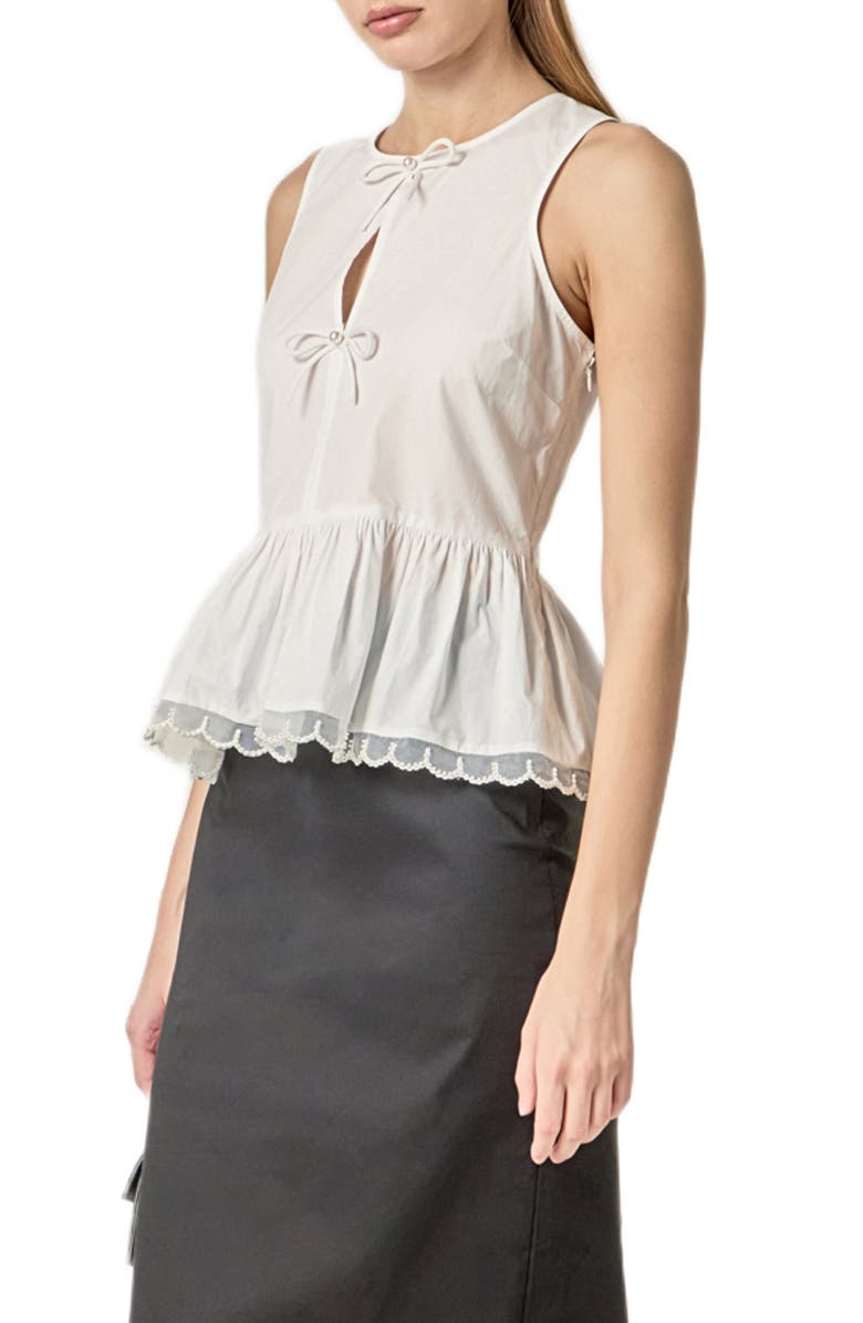 English Factory Sleeveless Peplum Top, Alternate, color,