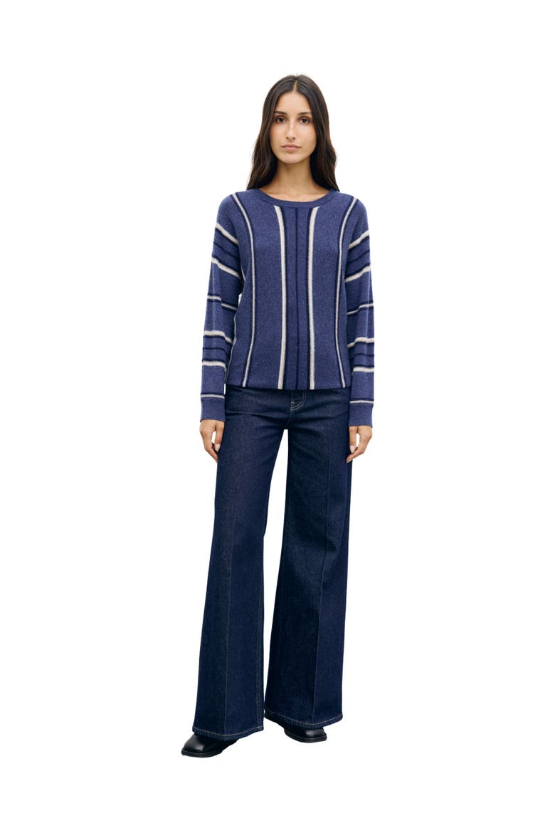 Ricki 100% Cashmere Striped Sweater, Alternate, color, Jeans