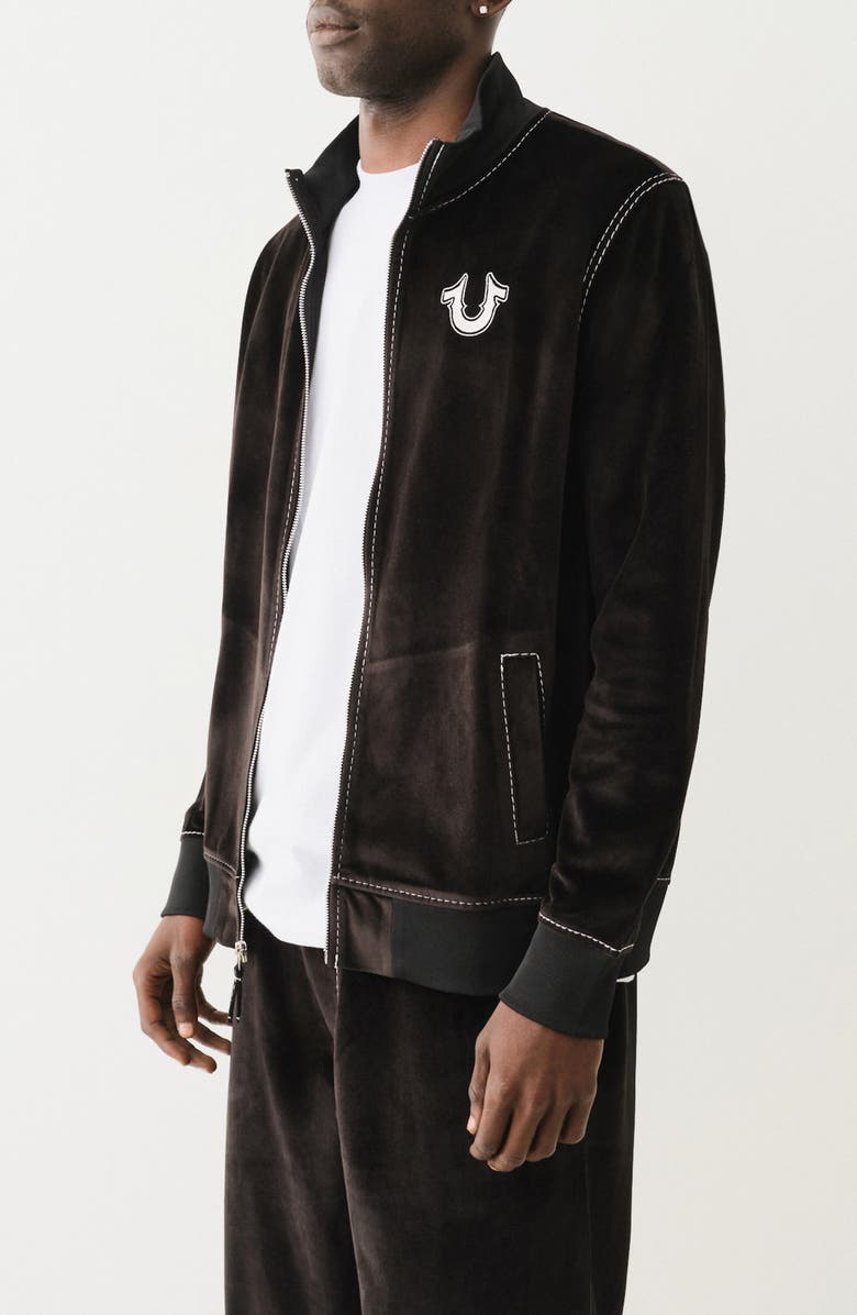 True Religion Big T Mock Neck Zip Bomber Jacket, Alternate, color, 