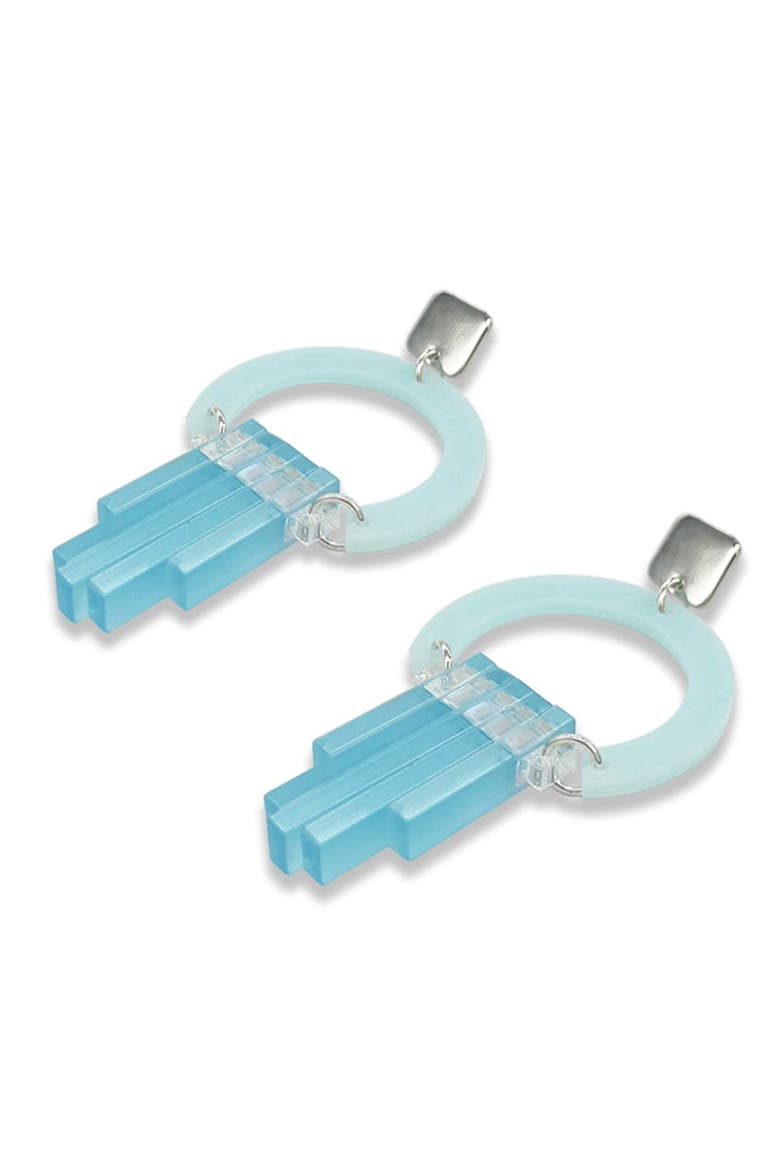 Art Deco Chandeliers - Island Blue & Arctic Blue, Alternate, color, Island Blue & Arctic Blue