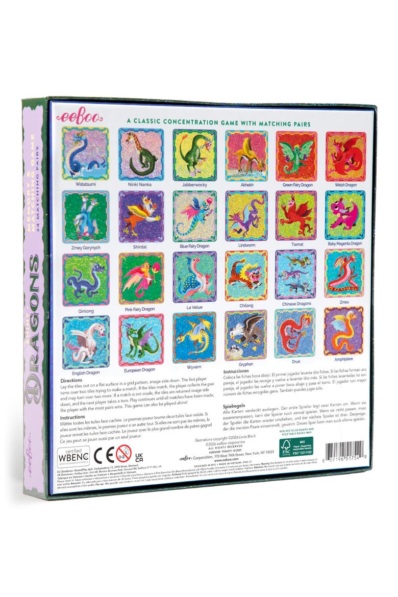 Dragons Shiny Memory & Matching Card Game, Alternate, color, MULTI