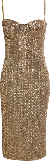 Nina Sequin Body-Con Cocktail Dress