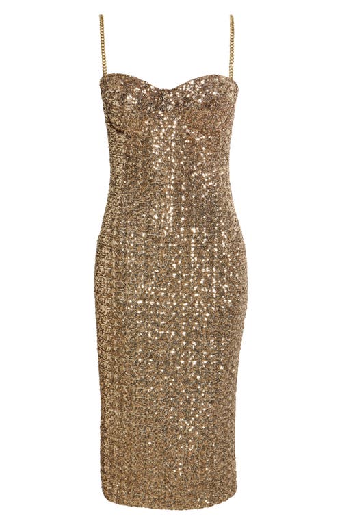 Nadine Merabi Womens Gold Nina Sequin-embellishment Stretch-woven Midi Dress In Gold