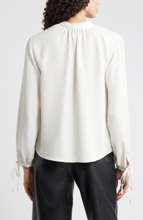 Nordstrom Long Sleeve Tie Neck Shirt In Yellow