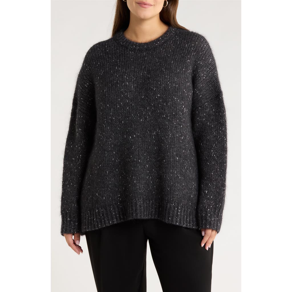 Nordstrom Metallic Crewneck Sweater In Gray