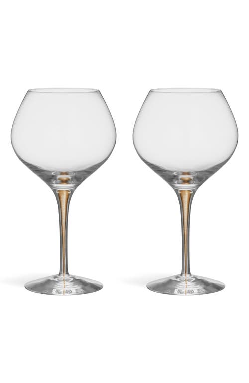 Orrefors Intermezzo Bouquet Stemware Set Of 4 In Gold