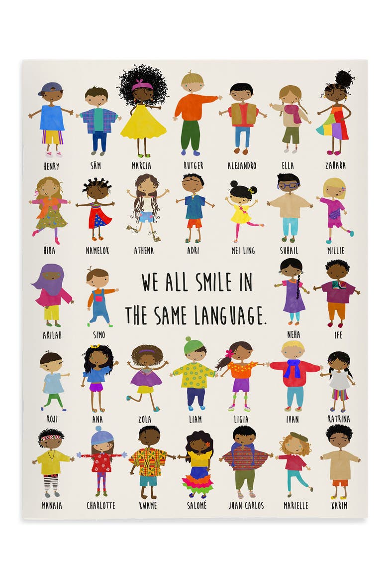 'We All Smile In The Same Language' Notebook, Main, color, WHITE