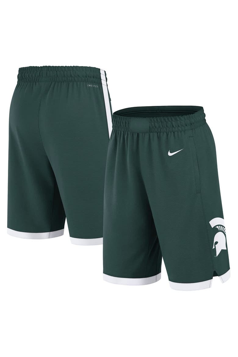 Men's Nike Green Michigan State Spartans Road Replica Performance Basketball Shorts, Main, color, Green