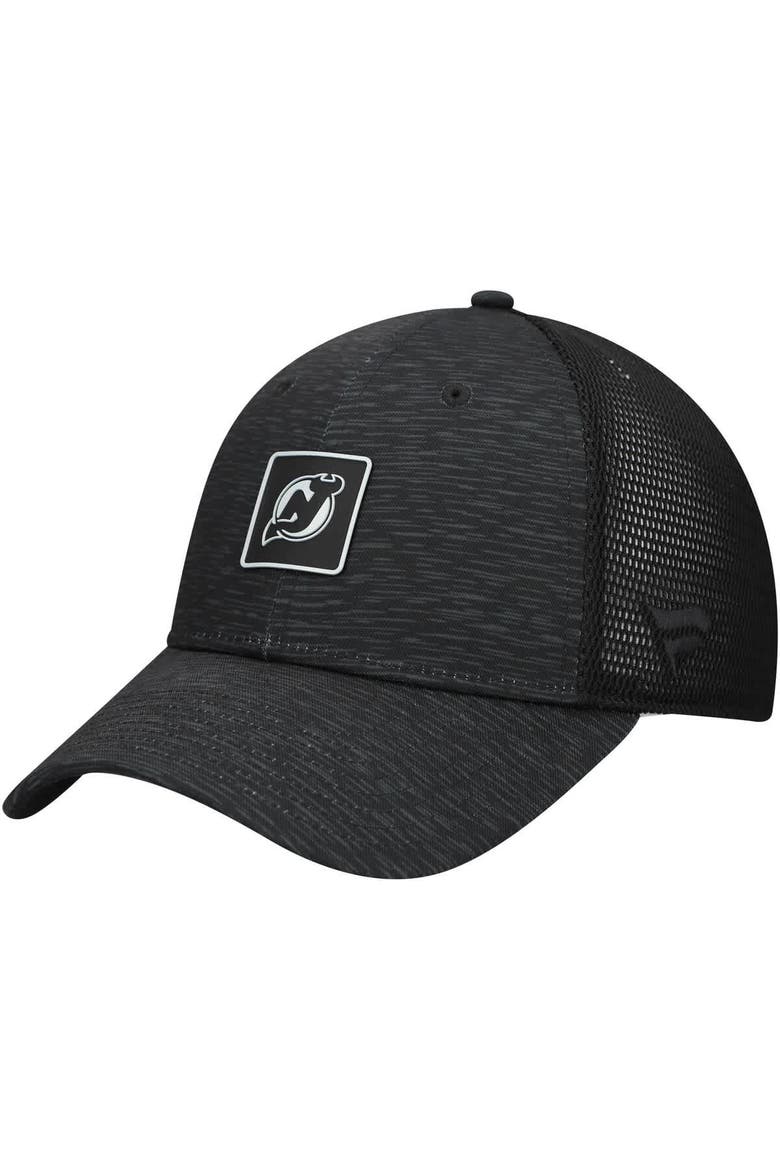 Women's Fanatics  Black New Jersey Devils Authentic Pro Adjustable Trucker Hat, Main, color, Black