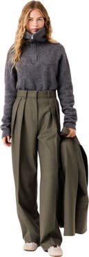 maje Wide-leg suit trousers with pleats
