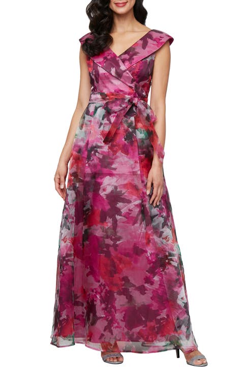 Floral Organza A-Line Gown