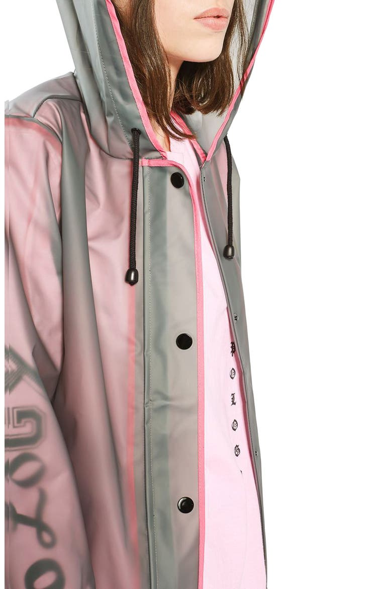 Piped Mac Rain Jacket, Alternate, color, GREY