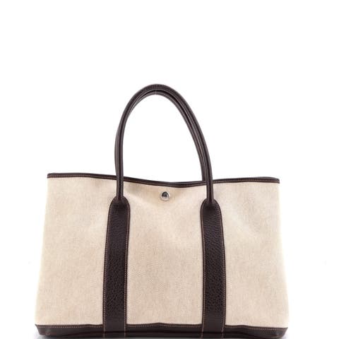 Garden Party Tote Toile and Leather 36