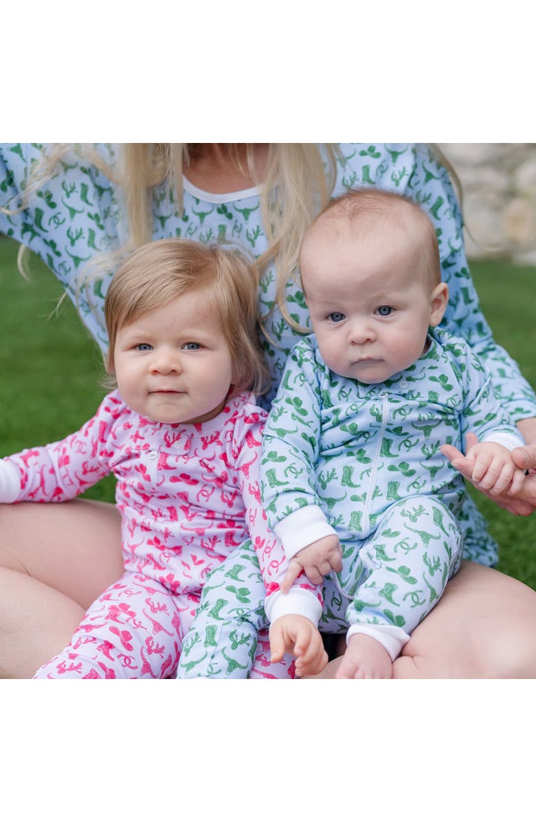 Lila and Hayes Parker Zipper Pajama, Alternate, color, Wild West Blue