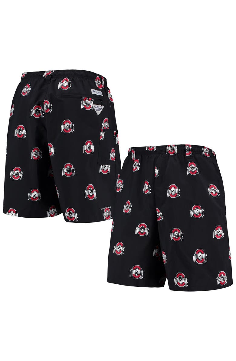 Columbia Men's Columbia Black Ohio State Buckeyes PFG Backcast II 8" Omni-Shade Hybrid Shorts, Main, color, Black