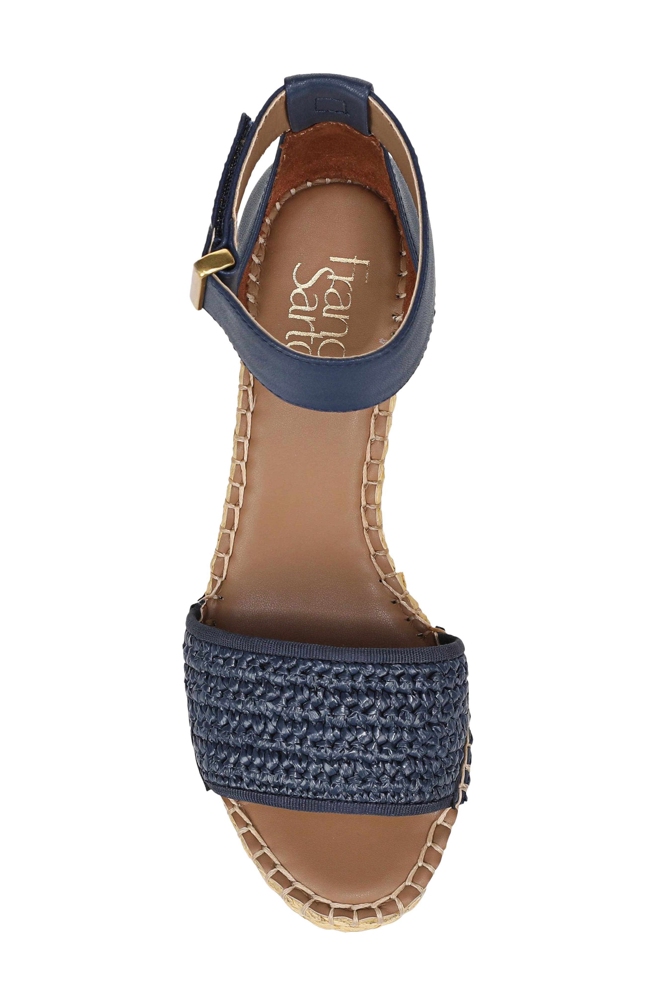 Clemens Ankle Strap Wedge Sandal, Alternate, color, NAVY