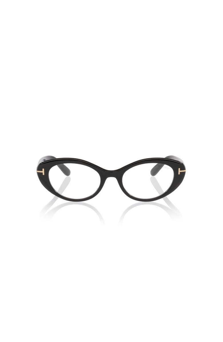 TOM FORD 50mm Oval optical glasses, Alternate, color, Black