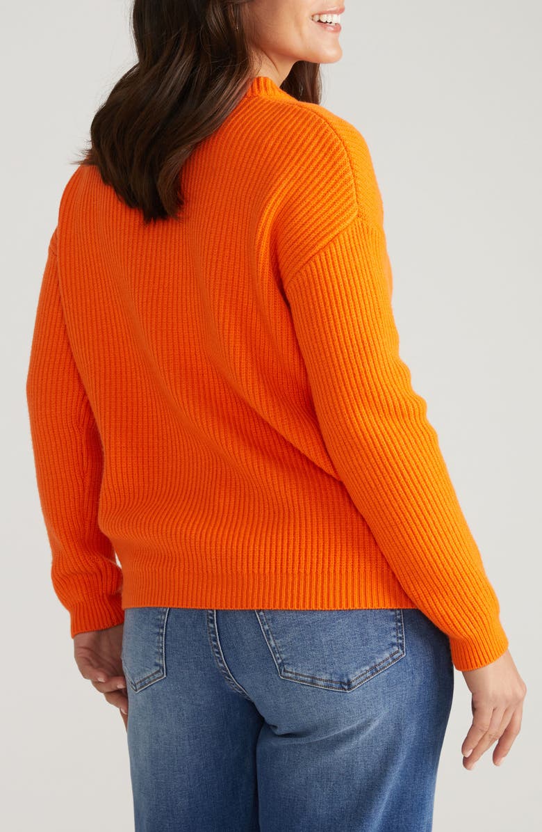 Universal Standard Bruno Stripe Rib Sweater, Alternate, color, Icelandic Poppy