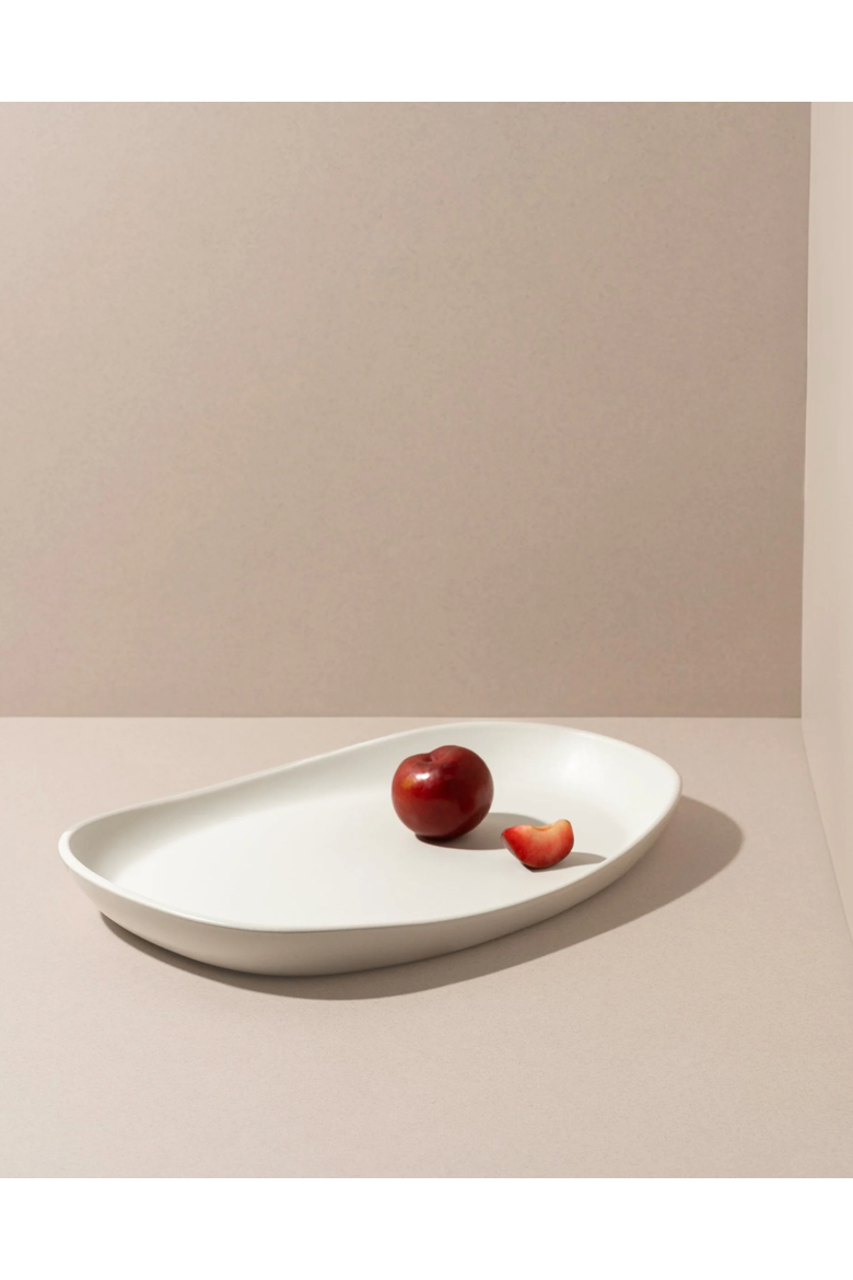 Mini Long Stoneware Serving Platters | Dadasi, Main, color, White - Small
