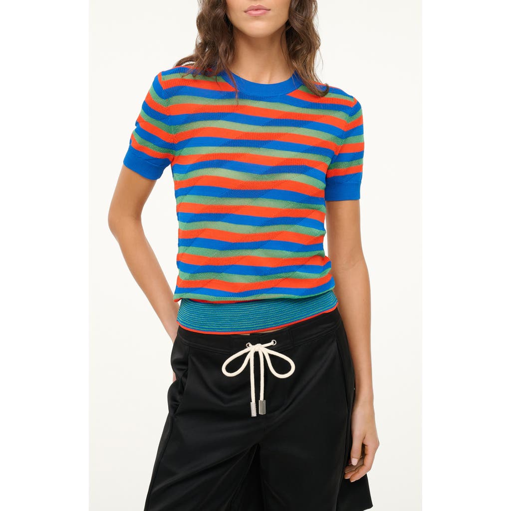 Staud Nicholas Stripe Sweater In Blue