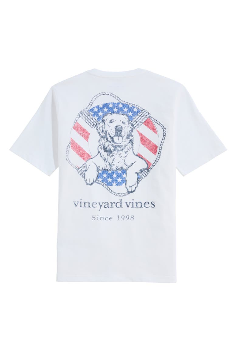 vineyard vines Kids' Dog' Life Cotton Graphic Pocket T-Shirt, Alternate, color, White Cap