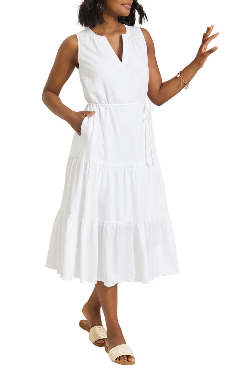 Tommy Bahama Coastal Tide Sleeveless Dress, Main, color, White