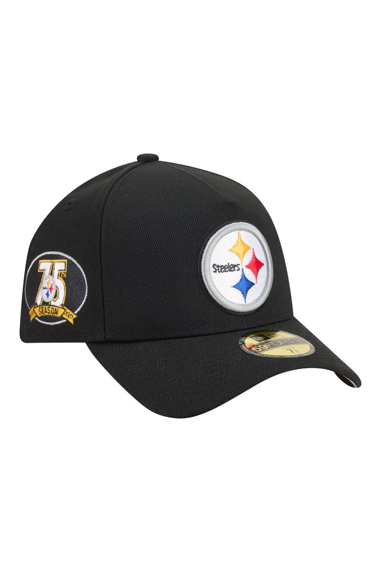 Men's New Era  Black Pittsburgh Steelers A-Frame 59FORTY Fitted Hat, Main, color, Black