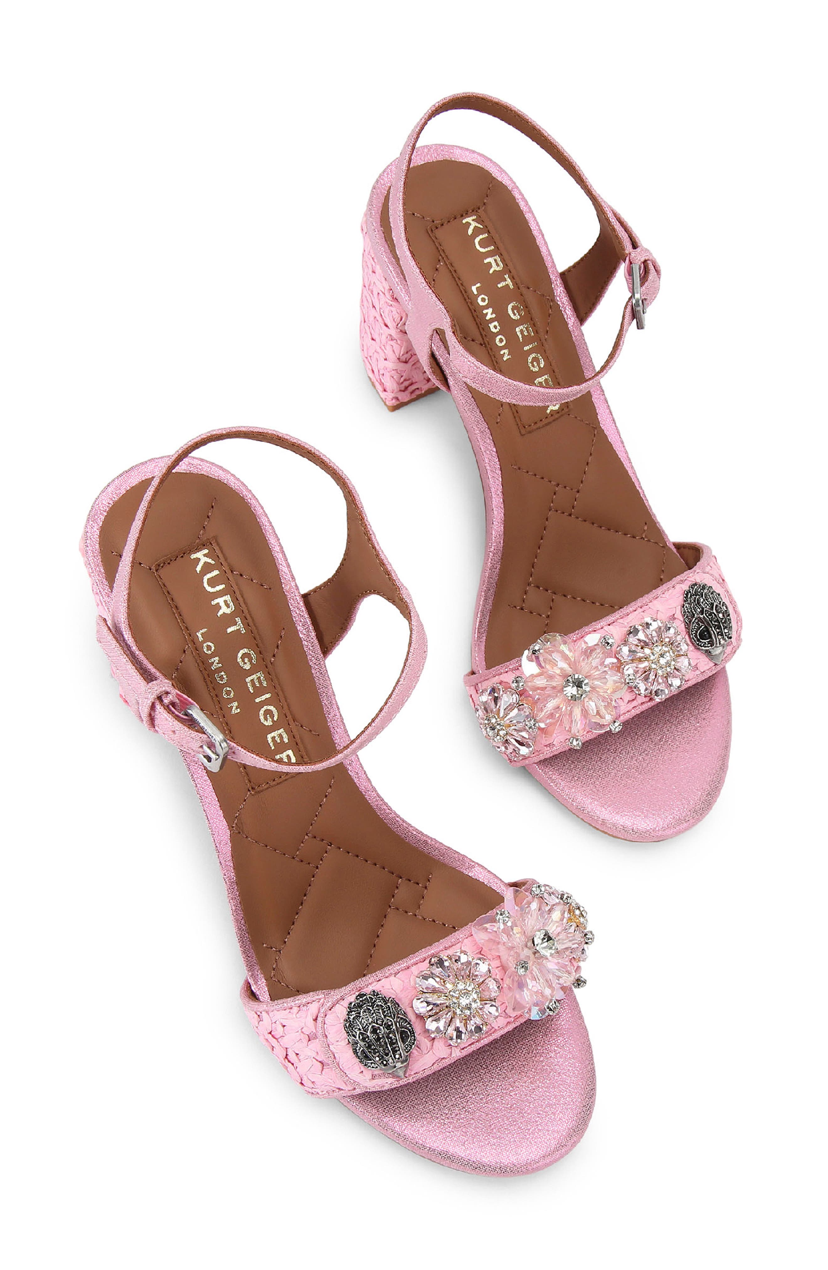 Kurt Geiger London Kensington Embellished Raffia Sandal, Alternate, color, 