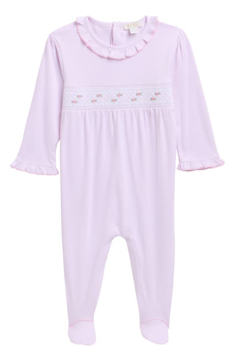 Smocked Pima Cotton Footie