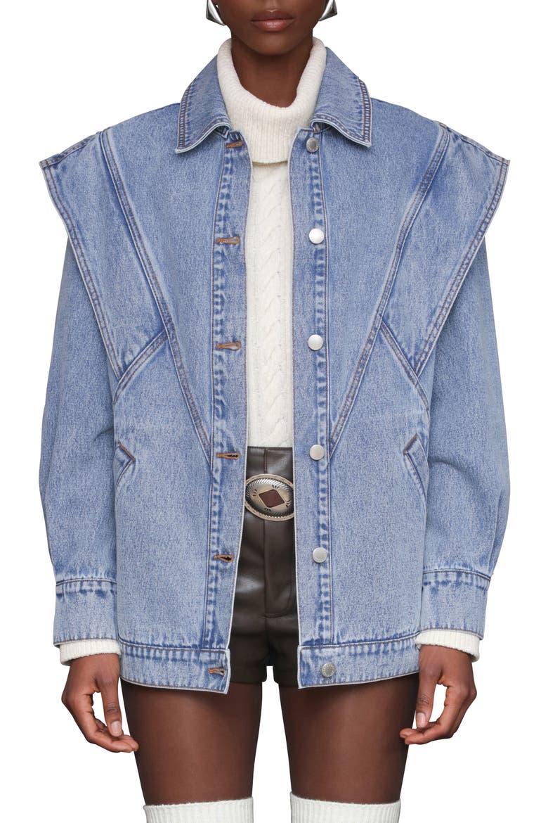 Oversize Denim Jacket, Main, color, 80S BLUE WASH