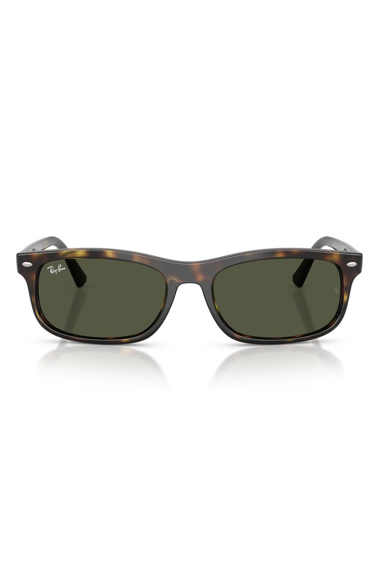 Ray-Ban 57mm Rectangular Sunglasses, Main, color, Havana / Green