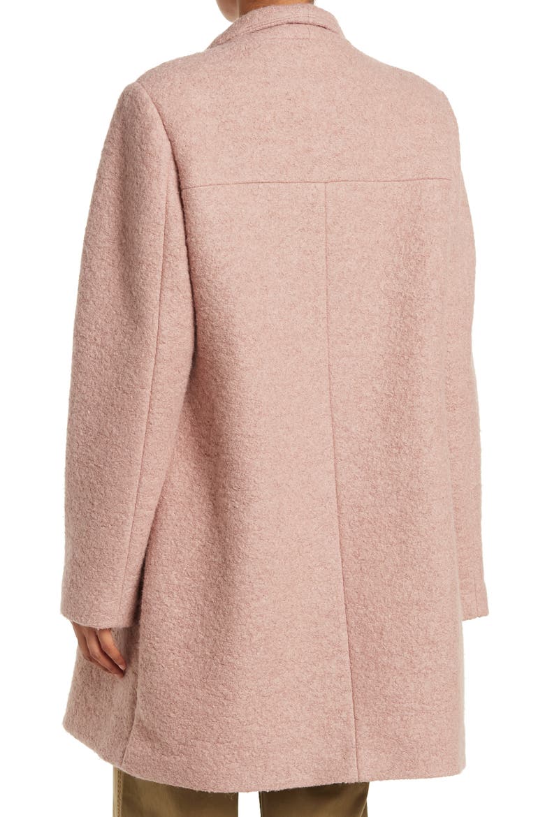 Asymmetrical Pressed Boucle Knit Wool Blend Coat, Alternate, color, BLUSH