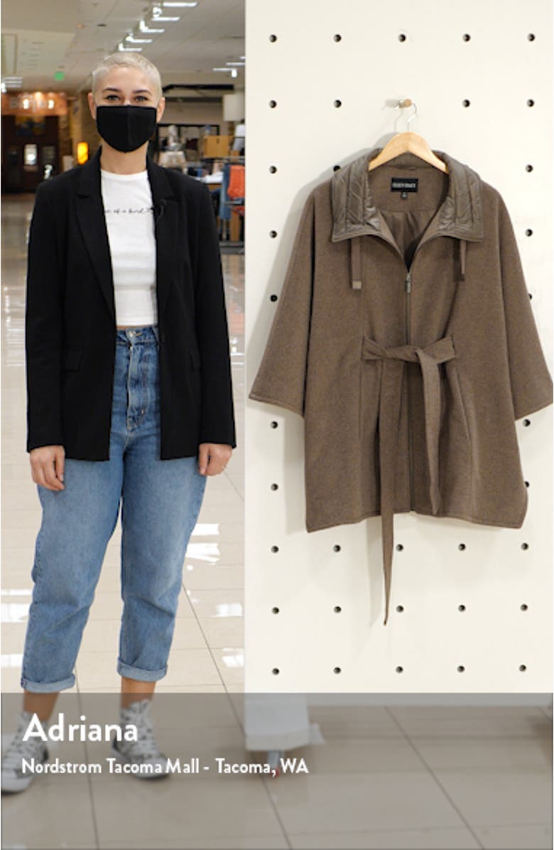 Quilted Collar Wool Blend Cape, sales video thumbnail