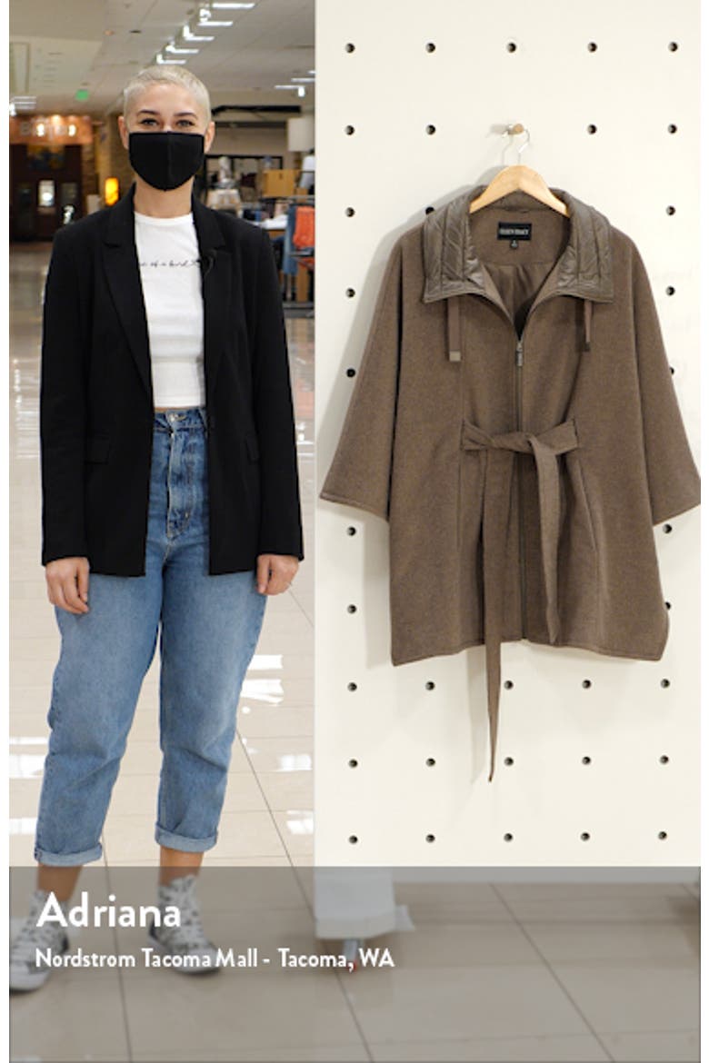 Quilted Collar Wool Blend Cape video
