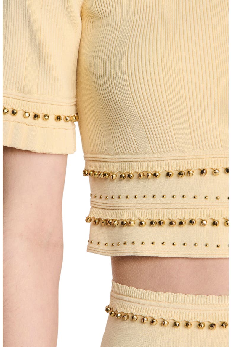 Cropped cardigan with tassels, Main, color, Vanilla