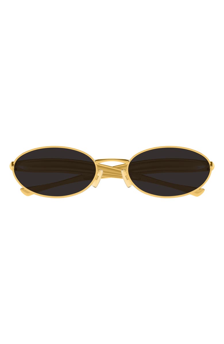 Bottega Veneta 57mm Oval Sunglasses, Main, color, Gold