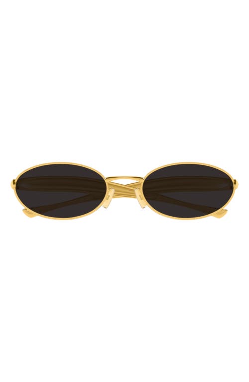 Bottega Veneta Sardine Logo Engraved Metal Sunglasses In Gold