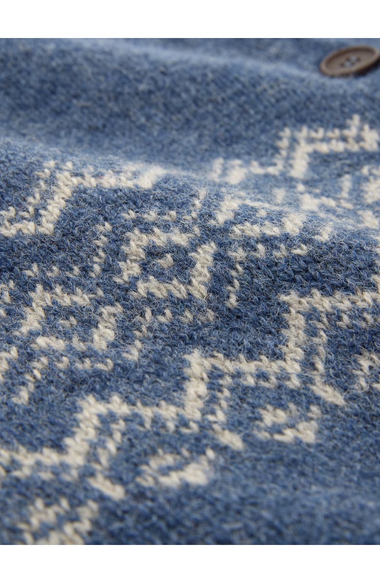 Celtic & Co. FAIR ISLE CREW NECK CARDIGAN, Alternate, color, Indigo