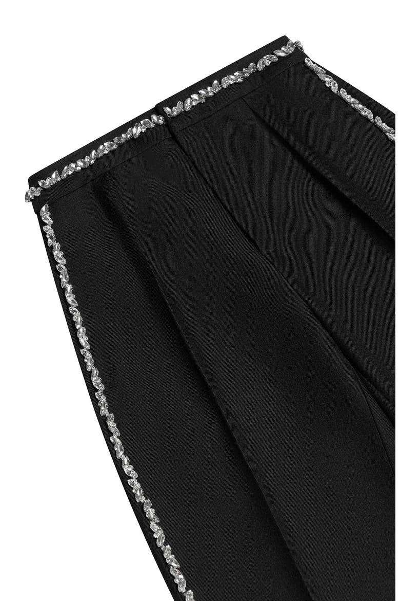 Patricia Embellished Tailored Trousers, Alternate, color, Black