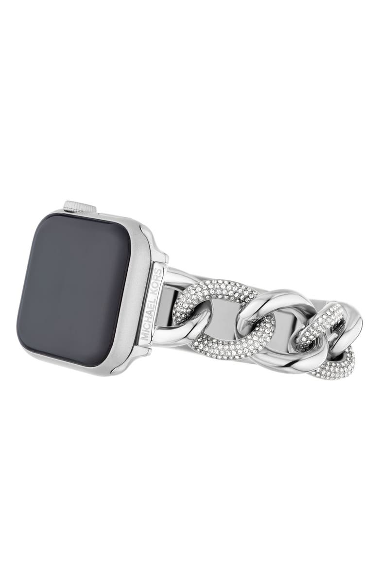 Michael Kors Pavé Chain Stainless Steel 20mm Apple Watch<sup>®</sup> Bracelet Watchband, Alternate, color,