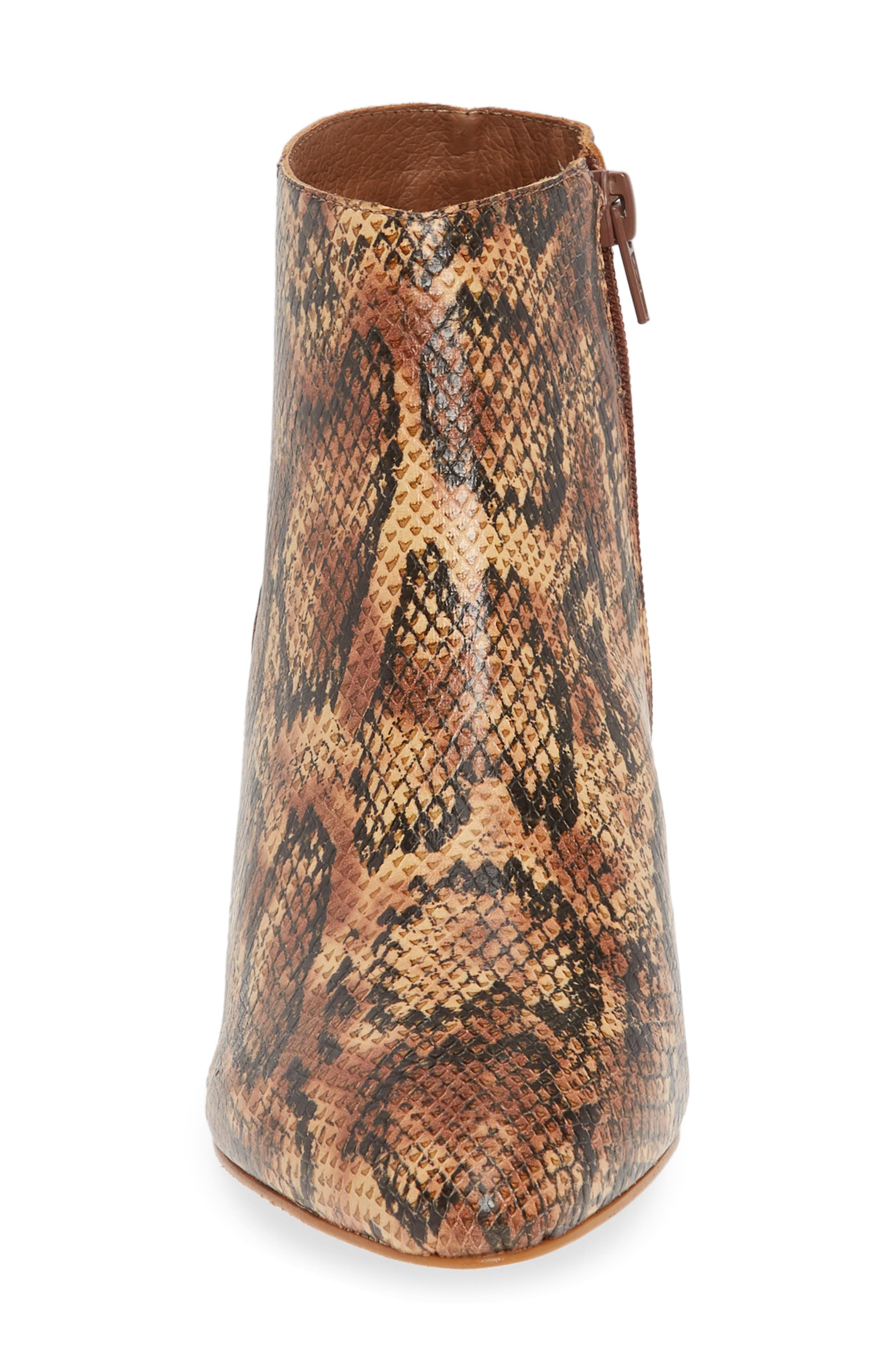 Crush Bootie, Alternate, color, NATURAL SNAKE PRINT LEATHER