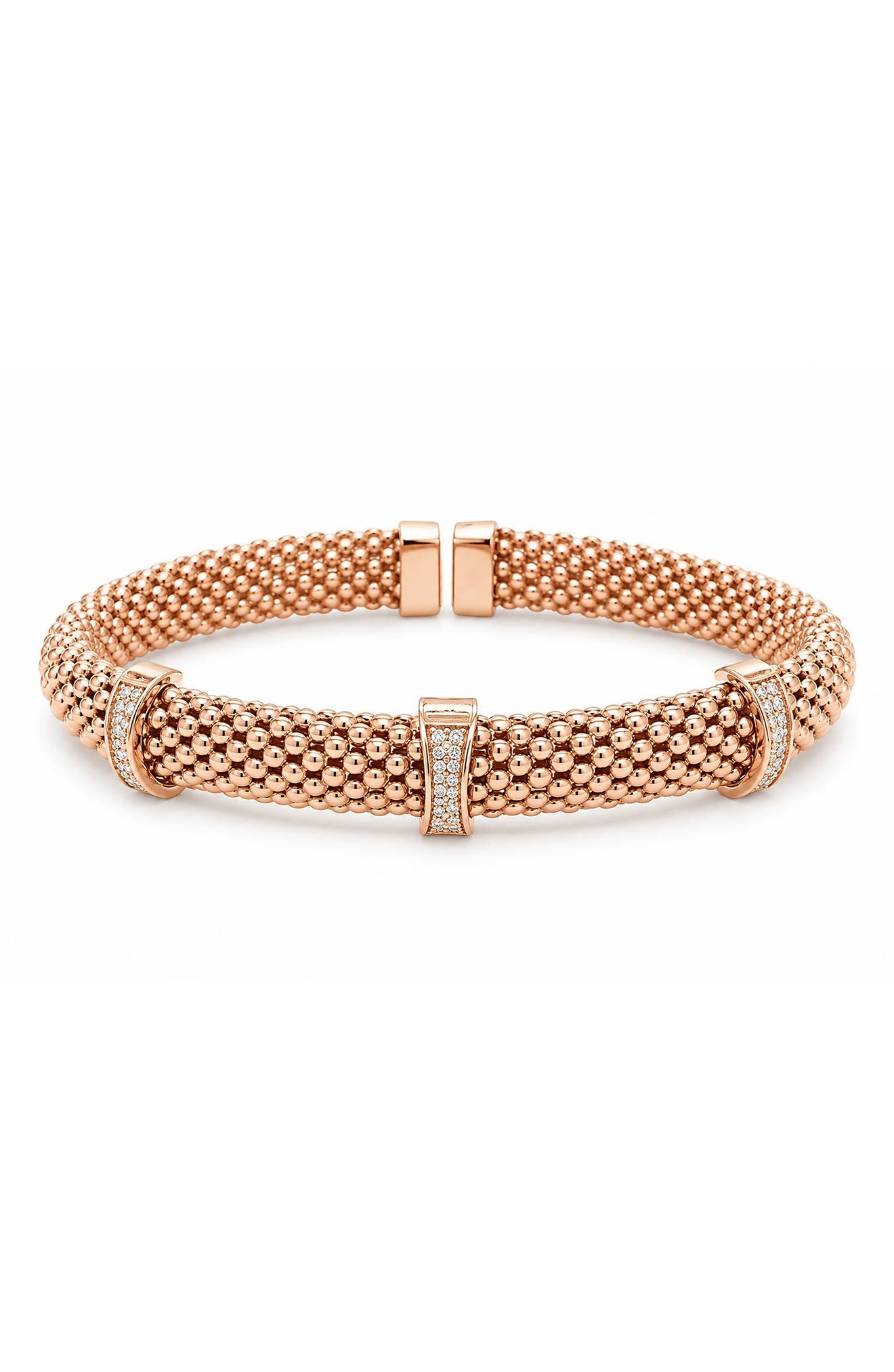 Pavé Diamond Station Bangle Bracelet - 0.10 ctw