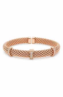 Pavé Diamond Station Bangle Bracelet - 0.10 ctw