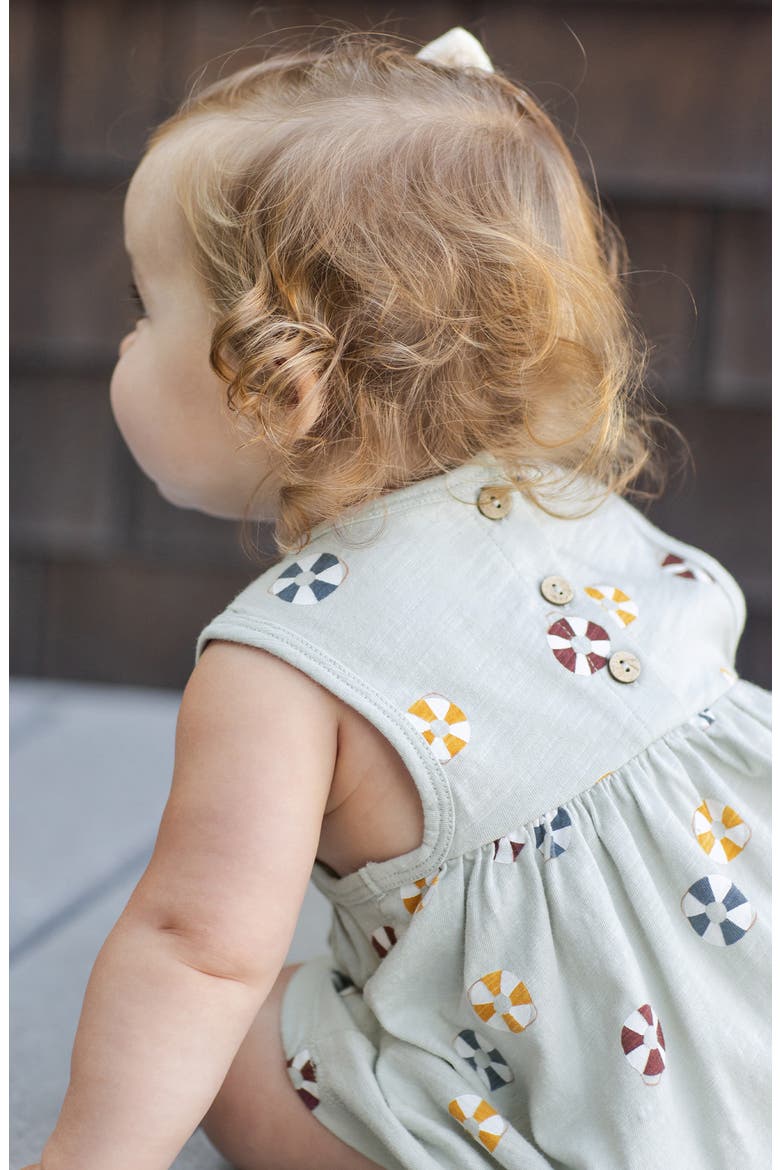 Print Cotton Romper, Alternate, color, SEAFOAM