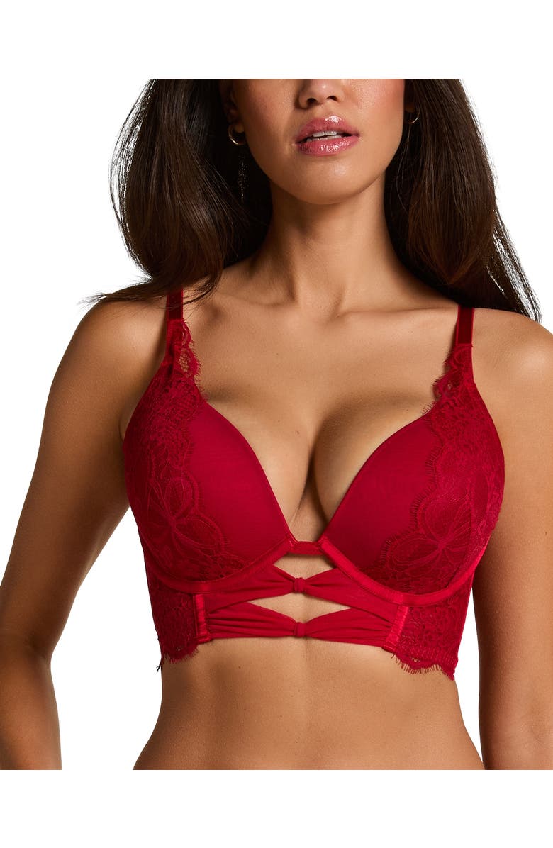 Hunkemöller Marianna Push-Up Longline Bra, Main, color, Chili Pepper