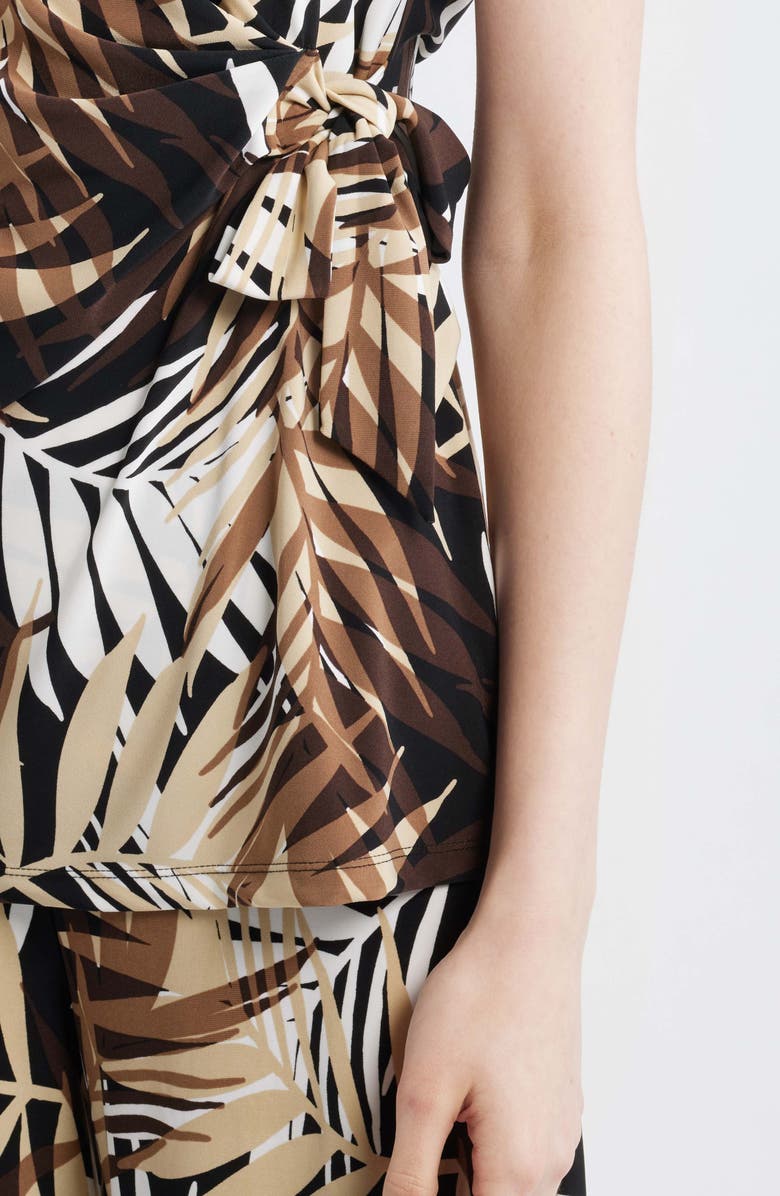 Anne Klein Print Side Tie Top, Alternate, color, Anne Black Multi